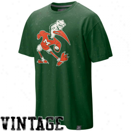 Nike Miami Hurricanes Green College Vault Seasonal Lava Washed Vintage T-shirt