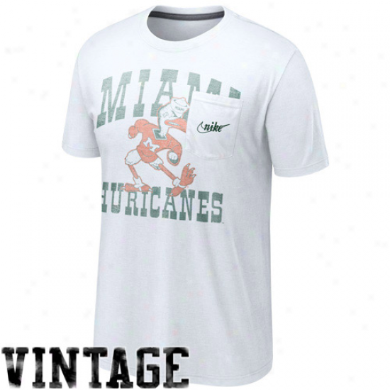 Nike Miami Hurricanes Vault Poceky Tri-blend T-sjirt - White