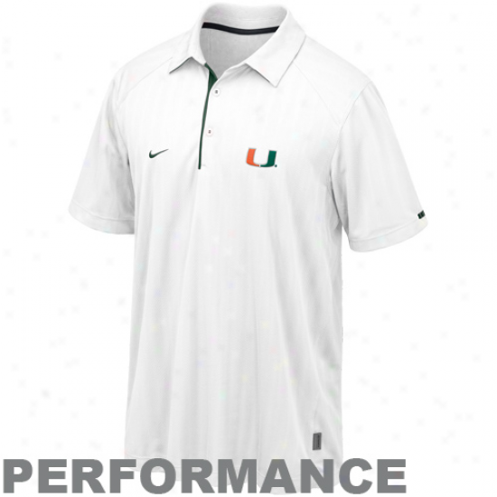 Nike Miami Hurricanes White Conference Action Polo -