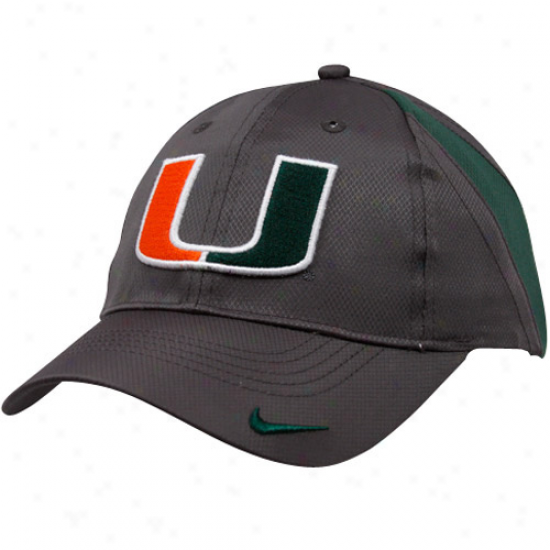 Nike Miami Hurricanes Youth Charcoal Training Camp  Adjustable Cardinal's office