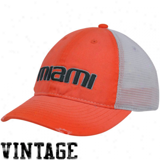 Nike Miami Hurricanes Youth Orange Washed Trucker Hat