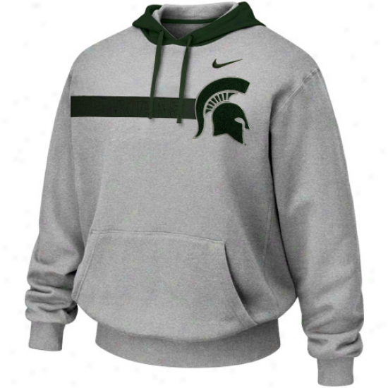 Nike Michigan State Spartans Ash Bump 'n Run Hoodie Sweatshirt