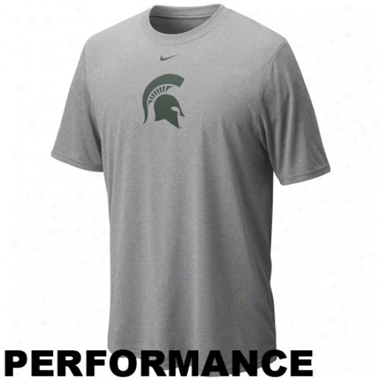 Nike Michigan State Spartans Ash Legend Logo Performance T-shirt
