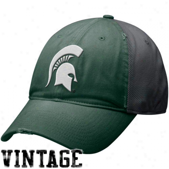 Nike Michigan State Spartans Green-gray Heritage 86 Mesh Swoosh Flex Hat