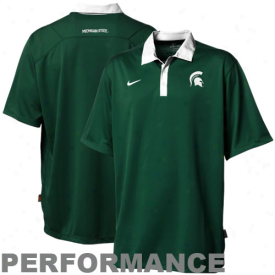 Nike Michigan State Spartans Green Practice Performance Polo