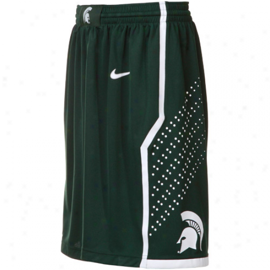 Nike Michigan State Spartans Green Replica Basketball Shorts
