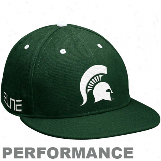 Nike Michigan State Spartans Green Titanium Elite Basketball Performance Swoosh Flex Hat