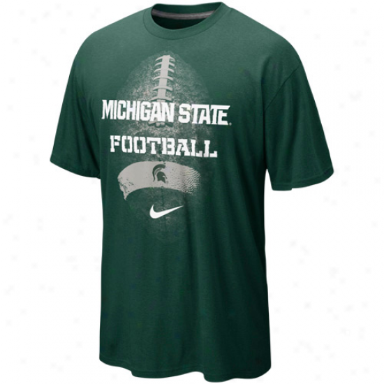 Nike Michigan State Spartane Seasonal Football Ii Heathered T-shirt - Green