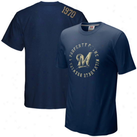 Nike Milwaukee Brewers Ships of war Blue Around The Horn T-shirt