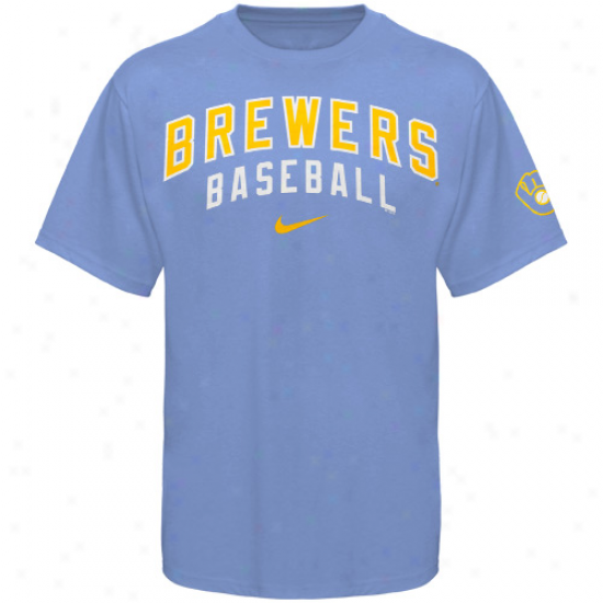 Nike Milwaukee Brewers Practice Tee - Light Blue