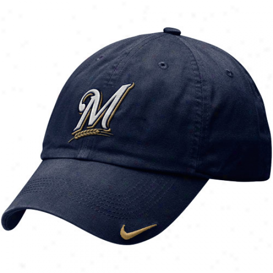 Nike Milwaukee Brewers Relaxed Stadium Adjustable Hat - Navy Blue