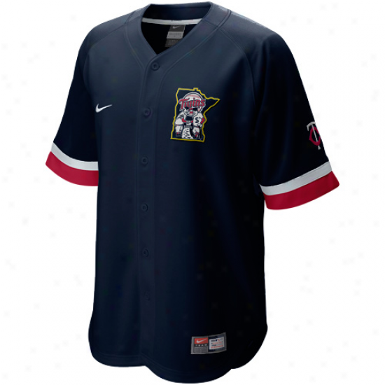 Nike Minnesota Twins Baseball Fann Jersey-navy Blue