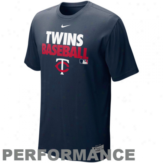 Nike Minnesota Twins Graphic Dri-fit Performance T-shirt - Navy Blue