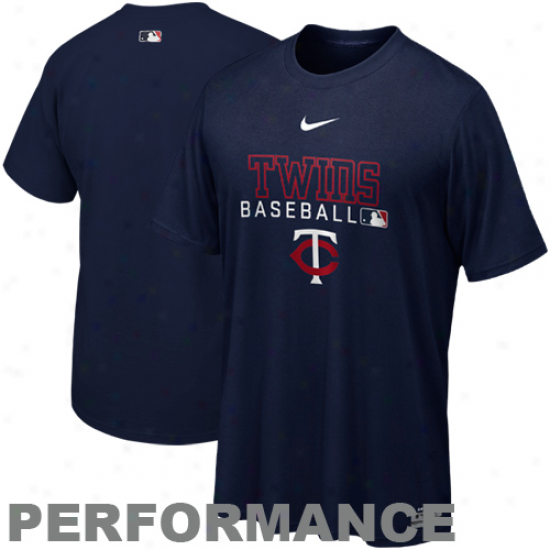 Nike Minnesota Twins Mlb Authentic Collection Team Issue Legrnd Performance T-shirt - Navy