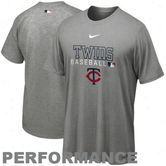 Nike Minnesota Twins Mlb Authentic Collection Team Egress Legend Performance T-shirt-  Ash