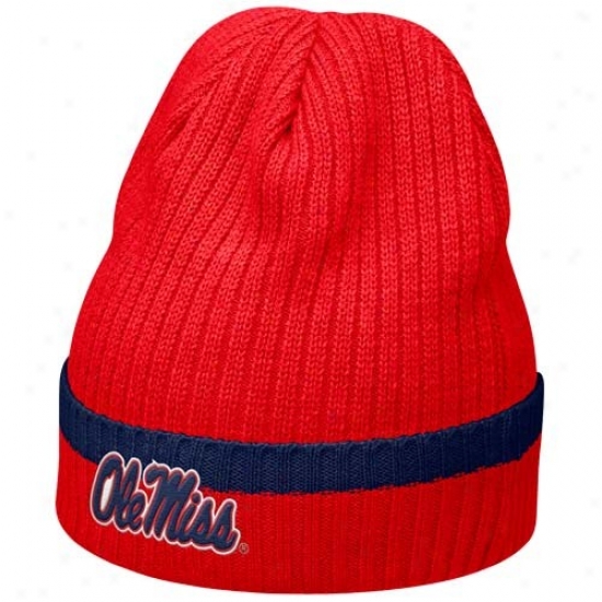 Nike Mississippi Rebels Cardinal Sidelune Cuffed Knit Beanie