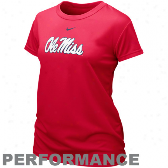 Nike Mississippi Rebels Ladies Team Logi Performance T-shirt - Cardinal