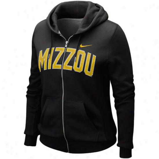 Nike Missouri Tigers Ladies Black University Classic Full Zip Hoodie Sweatshirt