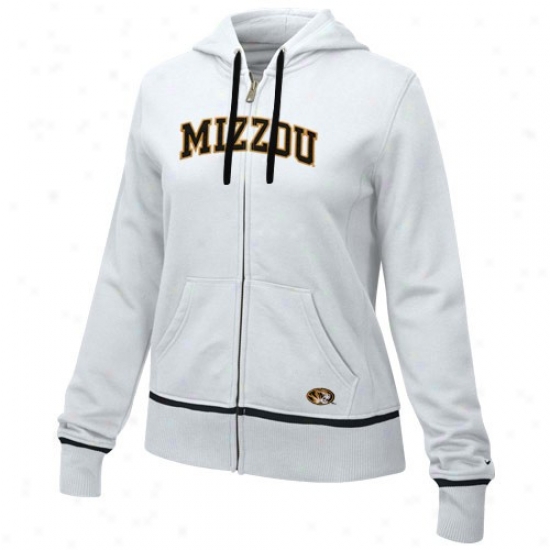 Nike Missouri Tigers Ladies White Elegant Full Zip Hoody Sweatshirt