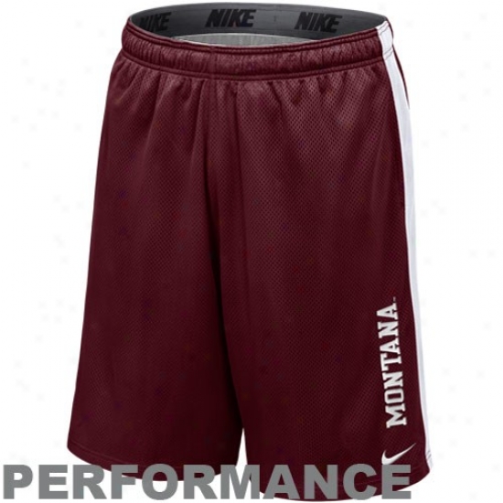 Nike Montana Grizzlies Maroon-white Varsity Mesh Performance Shorts