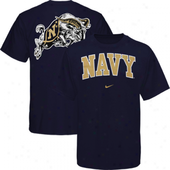 Nike Navy Midshipmen Arch Logo T-shirt - Navy Blue