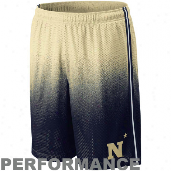 Nike Navy Midshipmen Nav6 Blue-gold Fade Lacrosse Training Performance Shorts