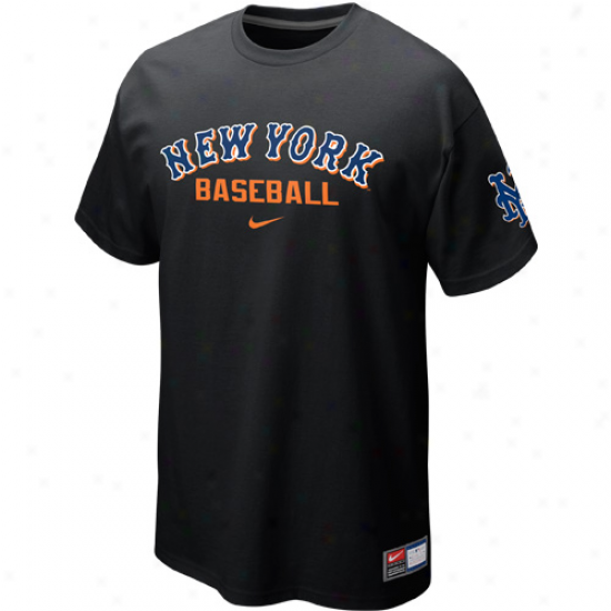 Nike New York Mets Away Prcatice T-shirt - Black