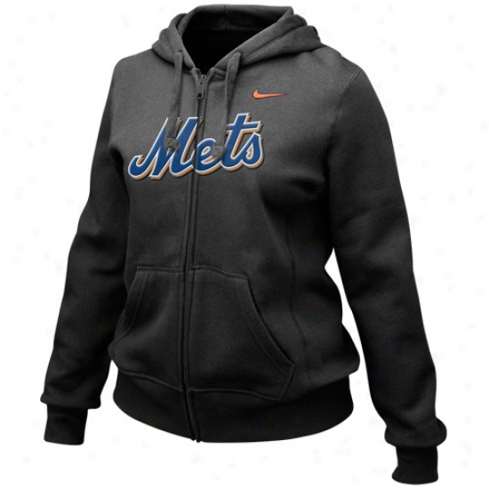 Nike New York Mets Ladies Black Classic Full Zip Hoody