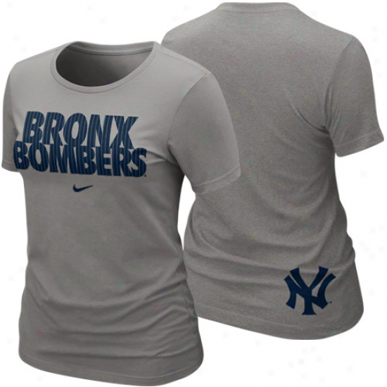 Nike New Yrok Yankees Ladies Bronx Bombers Local Premium T-shirt - Gray