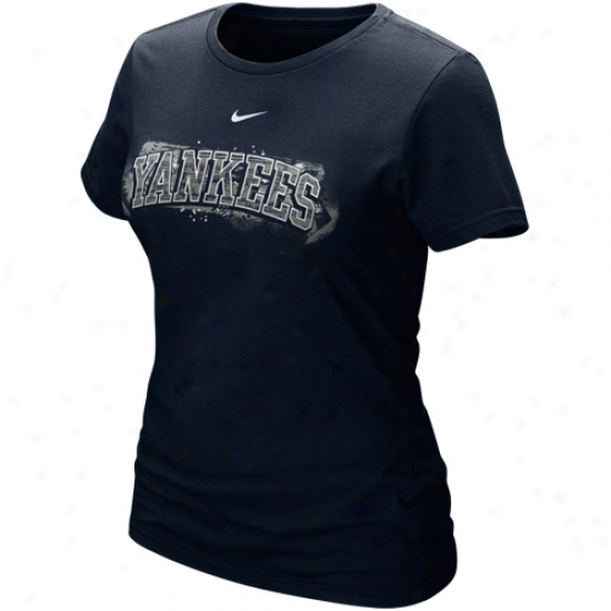 Nike New York Yankees Ladies Navy Blue Seasonal Arch T-shirt