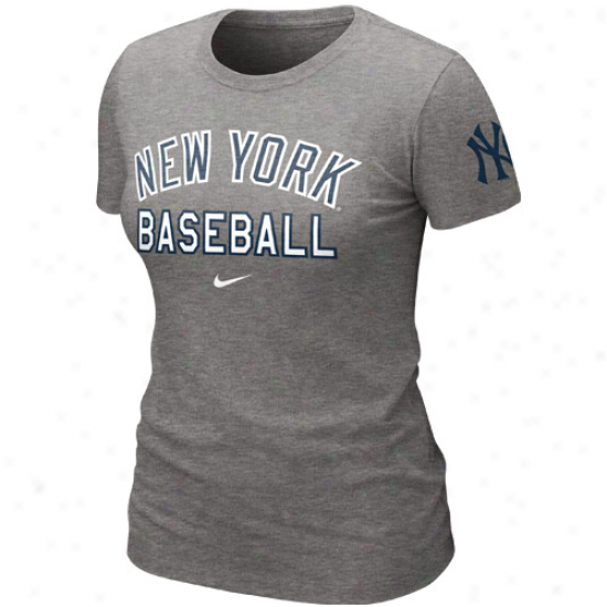 Nike New York Yankees Ladies Premium Away Practice T-shirt - Ash