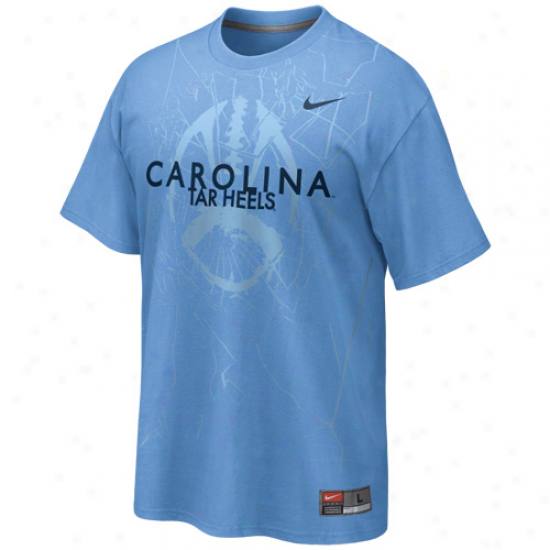 Nike North Carolina Sailor Heels (unc) Footall Practice T-hsirt - Carolina Blue