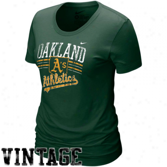 Nike Oakland Athletics Ladies Green Home Fied Tri-blend T-shirt