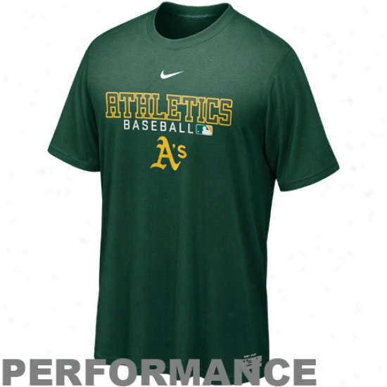 Nike Oakland Athletics Mlb Authentic Collection Team Issue Legend Performance T-shirt - Green