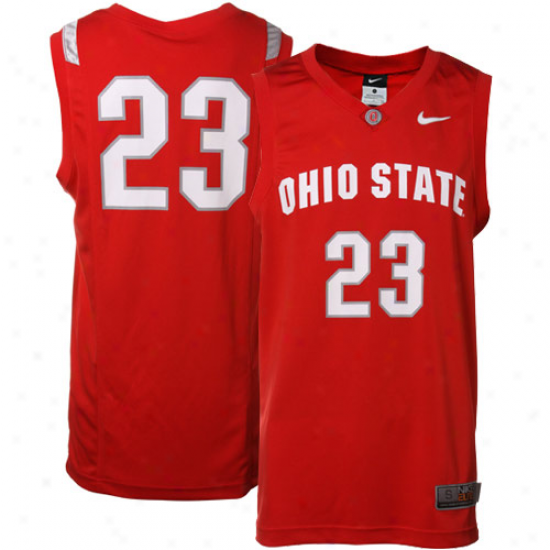 Nike Ohio State Buckeyes #23 Elite Replica Basketball Jersey-scarlet