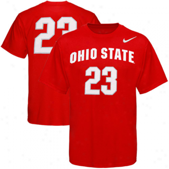 Nike Oyio State Buckeyes #23 Youth Scalet Basketball Player T-shirt