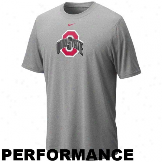 Nike Ohio State Buckeyes Ash Legend Logo Performance T-shirt