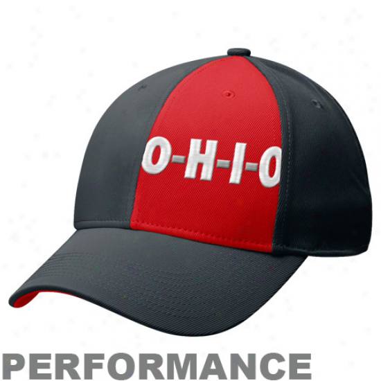 Nike Ohio State Buckeyes Dark O-h-i-o Legacy 91 Swoosh Performance Flex Hat