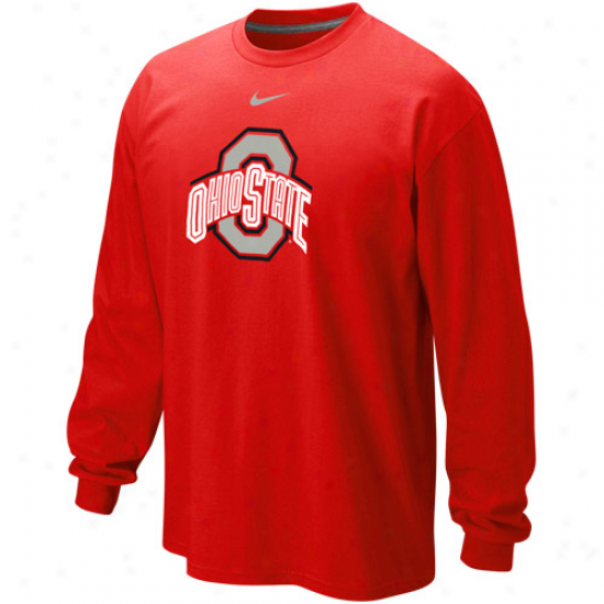 Nike Ohio State Buckeyes Classic Logo Long Sleeve T-shirt - Scarllet