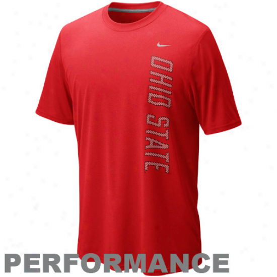 Nike Ohio Srate Buckeyes Grzphic Legend Performance T-shlrt - Scarlet