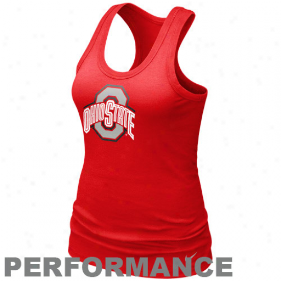 Nike Ohio State Buckeyes Ladies Scarlet Dri-fit Got Your Back Racerback Performance Tank Top