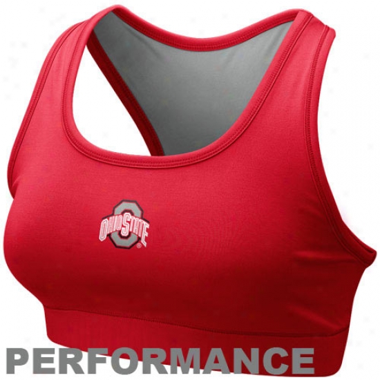 Nike Ohio State Buckeyes Ladies Scarlet Performanec Sports Bra