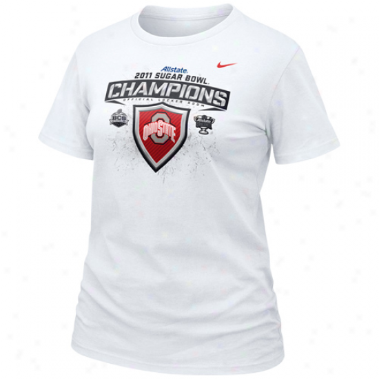 Nike Ohio State Buckeyss Ladies White 2011 Sugar Bowl Champions Locker Room T-shirt