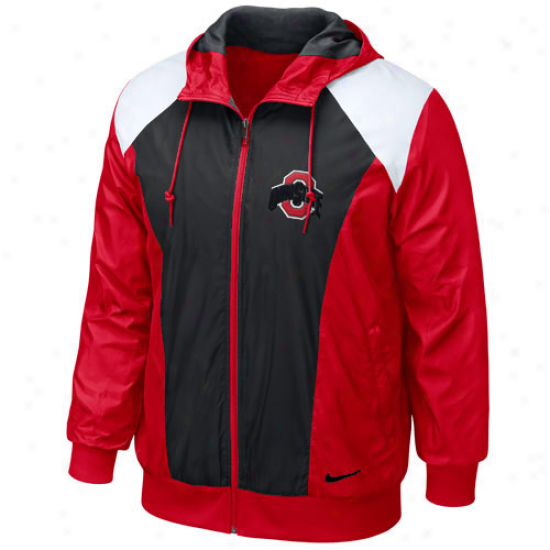 Nike Ohio State Buckeyes Scarlet Classic Full Zip Hoodie Wind Jacket