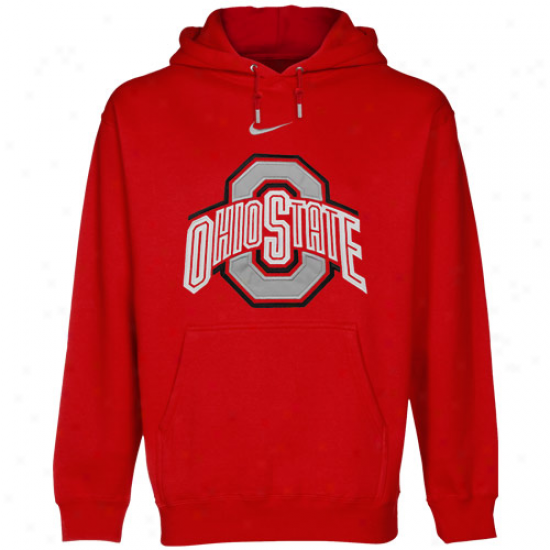 Nike Ohio State Bucksyes Scarlet Classic Logo Pullover Hoodie Sweatshirt