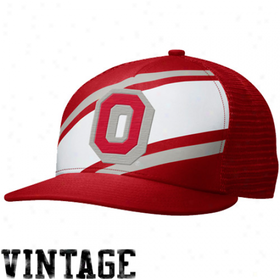 Nike Ohio State Buckeyes True Retro Snapback Hat - Scarlet/white