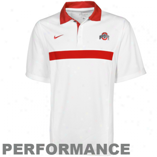 Nike Ohio State Buckeyes White Coaches Spread Option Performance Polo