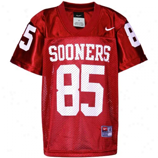 Nike Oklahoma Sooners #85 Preschool Replica Football Jersey-crimson