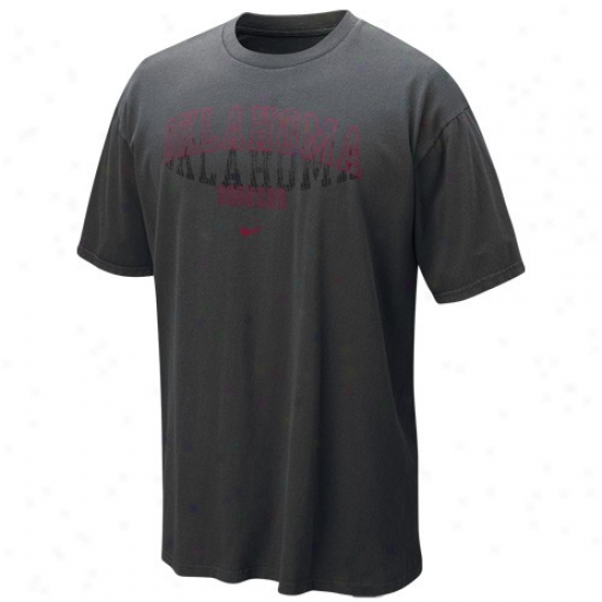 Nike Oklahmma Sooners Graphite Vault Waitlist Washed Organic T-shirt