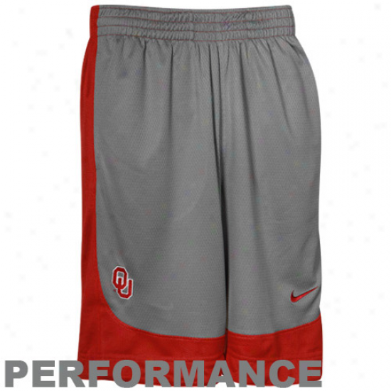 Nike Oklahoma Sooners Gray-crimson Reversible Performance Basketball Shorts